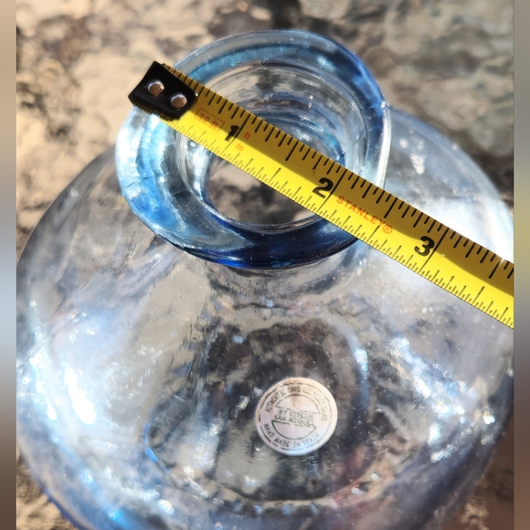 Vintage Spanish 100% Recycled Glass Handmade Vase 7.5" Asymmetrical "READ" - Picture 12 of 13